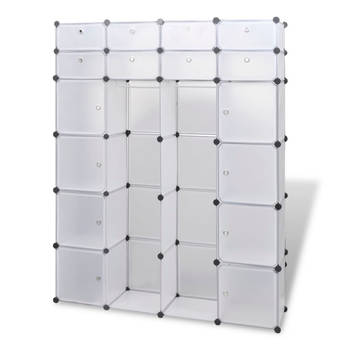 The Living Store Modulaire Kast Kunststof - 37 x 146 x 180.5 cm - Wit