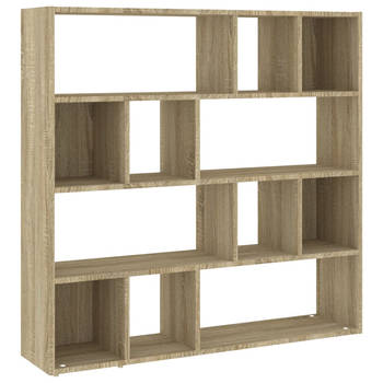 The Living Store Boekenkast Kamerscherm - 105 x 24 x 102 cm - Sonoma Eiken - Sterk - Stabiel - Vochtbestendig