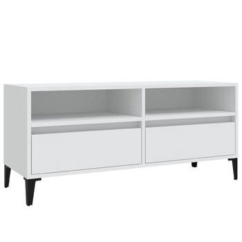 The Living Store Klassieke TV-kast - 100 x 34.5 x 44.5 cm - Duurzaam hout - Wit