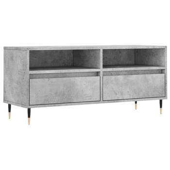 The Living Store TV-meubel Betongrijs 100x34.5x44.5 cm - veel opbergruimte