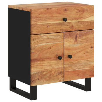 The Living Store Nightstand Industrial s - Nightstands - 50 x 33 x 60 cm - Solid Acacia Wood