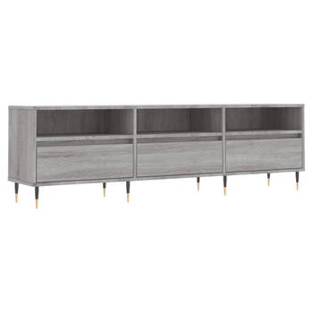 The Living Store Tv-meubel Opbergruimte Grijs Sonoma Eiken 150x30x44.5 cm - Hout - IJzer