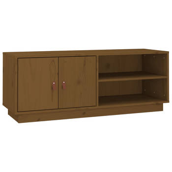 The Living Store Tv-meubel - Massief grenenhout - 105 x 34 x 40 cm - honingbruin