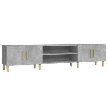 The Living Store TV-Meubel - Betongrijs - 180 x 31.5 x 40 cm - Trendy - Duurzaam en Met Voldoende Opbergruimte