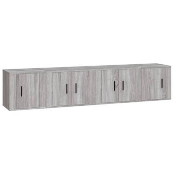 The Living Store Klassieke Tv-kast set - 57 x 34.5 x 40 cm - 40 x 34.5 x 40 cm - Grijs Sonoma Eiken