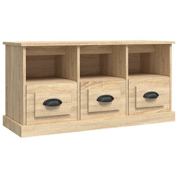 The Living Store Tv-kast Sonoma Eiken - 100 x 35 x 50 cm - Duurzaam bewerkt hout