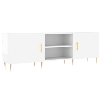 The Living Store TV-meubel - Hoogglans wit - 150 x 30 x 50 cm - praktische deur