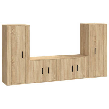 The Living Store Tv-kastenset - Sonoma eiken - 2x 40x34.5x100cm + 2x 57x34.5x40cm