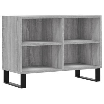 The Living Store TV-meubel - TV-kast - 69.5 x 30 x 50 cm - Grijs sonoma eiken - Bewerkt hout en ijzer