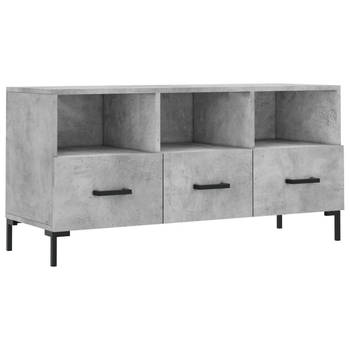 The Living Store TV-meubel Betongrijs - 102x36x50 cm - Trendy en praktisch