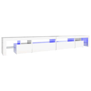 The Living Store TV Meubel - Middelgroot - Hoogglans Wit - 290 x 36.5 x 40 cm - Met RGB LED-verlichting