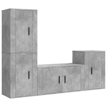 The Living Store - Televisiekastenset - Betongrijs - 80 x 34.5 x 40 cm - Wandgemonteerd