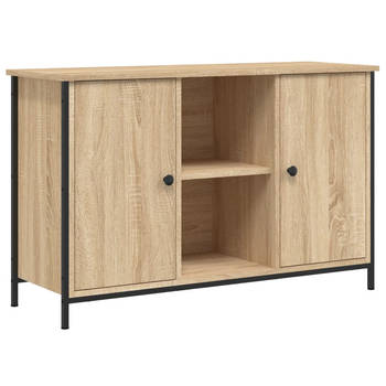 The Living Store Tv-meubel Industriële Stijl - 100 x 35 x 65 cm - Sonoma Eiken