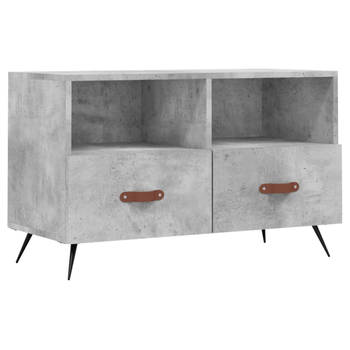 The Living Store TV-meubel Betongrijs - 80 x 36 x 50 cm - Stevig bewerkt hout en ijzer