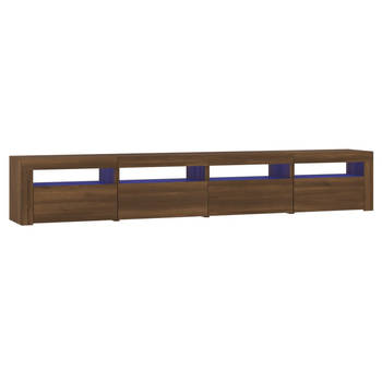 The Living Store TV Meubel - TV-meubel - 240 x 35 x 40 cm - met RGB LED-verlichting - Bruineiken