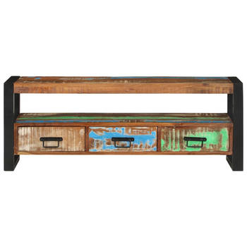 The Living Store TV-meubel - Massief gerecycled hout - 120 x 30 x 45 cm - Industriële stijl