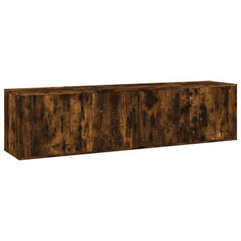 The Living Store Tv-meubelset Gerookt Eiken - 80 x 34.5 x 40 cm - Klassiek design