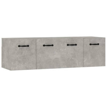 The Living Store Wandkast Betongrijs 80x35x36.5 cm - 2 vakken - Bewerkt hout