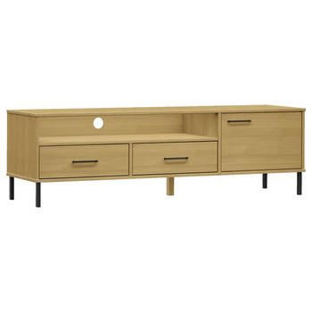 The Living Store OSLO TV-meubel - Houten televisiekast - 158 x 40 x 46.5 cm - Bruin