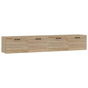 The Living Store Wandkast - Sonoma Eiken - 100 x 36.5 x 35 cm (B x D x H) - 2 vakken