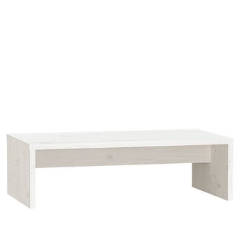 The Living Store Monitorstandaard - Grenenhout - 50 x 27 x 15 cm - Wit