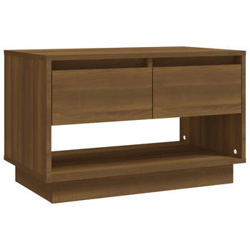 The Living Store TV-kast - Bruineiken - 70 x 41 x 44 cm - 2 lades - 1 open vak