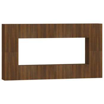 The Living Store TV-meubelset - TV-meubel - 4x 80x30x30cm - 4x 30.5x30x60cm - Bruineiken