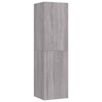 The Living Store TV-wandmeubel - grijs sonoma eiken - 30.5 x 30 x 110 cm - strak en klassiek design