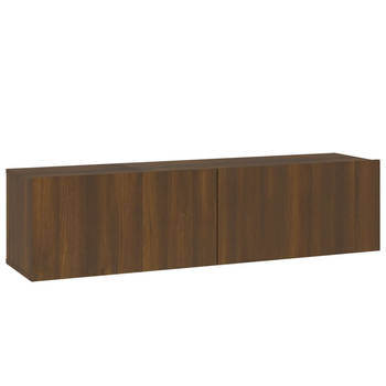 The Living Store TV-meubel - Bruineiken - 120 x 30 x 30 cm - Bewerkt hout