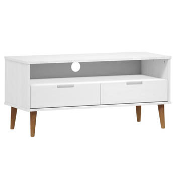 The Living Store MOLDE TV-kast - 106 x 40 x 49 cm - Massief grenenhout met uv-vernis