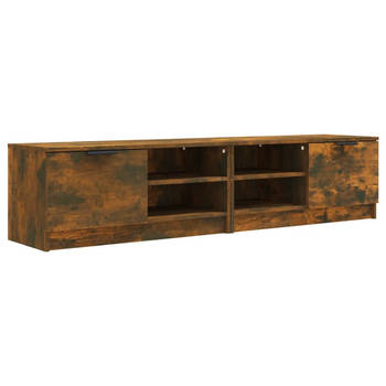 The Living Store Tv-meubel - Gerookt eiken - 80 x 35 x 36.5 cm - Praktisch materiaal