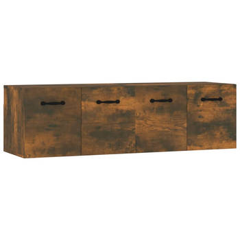 The Living Store Wandkast - Gerookt eiken - 80x35x36.5 cm - 2 vakken