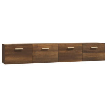 The Living Store Wandkast Bruineiken - 100 x 36.5 x 35 cm - 2 vakken