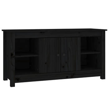 The Living Store Tv-kast Grenenhout - 103 x 36.5 x 52 cm - Zwart