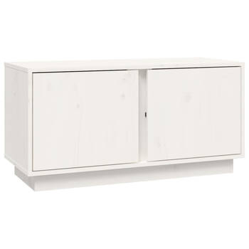 The Living Store TV meubel - Grenenhout - 80 x 35 x 40.5 cm - Wit