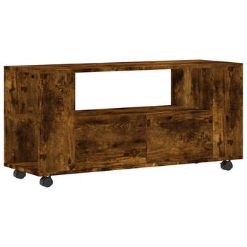 The Living Store Tv meubel - Gerookt eiken - 102 x 34.5 x 43 cm - Duurzaam hout - Veel opbergruimte