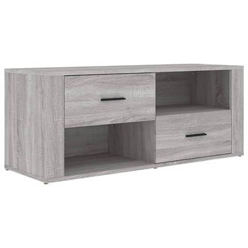 The Living Store Klassieke tv-kast - 100 x 35 x 40 cm - Grijs Sonoma Eiken