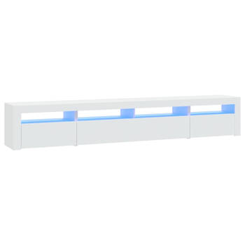 The Living Store TV-meubel The Living Store Meubel TV-meubel LED-verlichting - Wit - 240x35x40 cm - RGB LED