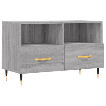 The Living Store Tv-meubel - Grijs Sonoma Eiken - 80 x 36 x 50 cm - Bewerkt hout en ijzer