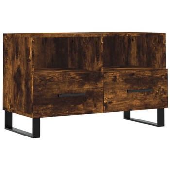 The Living Store TV-meubel - Ijzeren poten - Gerookt eiken - 80 x 36 x 50 cm