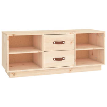 The Living Store Houten televisiemeubel - Massief grenenhout - TV-kast - 100x34x40 cm