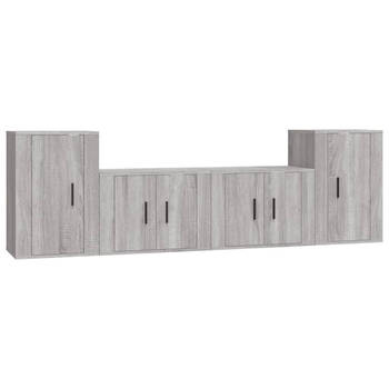 The Living Store Televisiekastenset - TV-meubel - 57x34.5x40 cm - Wandgemonteerd - Grijs sonoma eiken