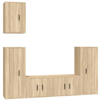 The Living Store TV-Meubel Set - Sonoma Eiken - 2x 57x34.5x40 cm - 2x 40x34.5x100 cm - 1x 40x34.5x60 cm