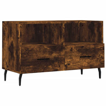 The Living Store TV-meubel - Gerookt Eiken - 80 x 36 x 50 cm - Stevig en praktisch