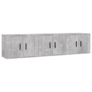 The Living Store Televisiewandmeubelen Betongrijs 3 stuks - 57x34.5x40cm - Duurzaam materiaal