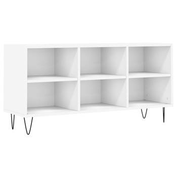 The Living Store TV-meubel TV-kast - 103.5 x 30 x 50 cm - wit - bewerkt hout en ijzer
