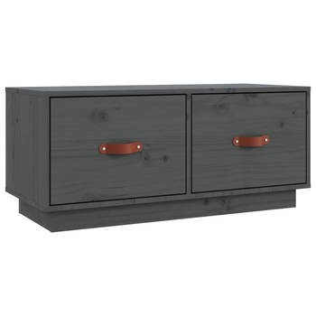 The Living Store TV-meubel Grenenhout - Grijs - 80 x 34 x 35 cm