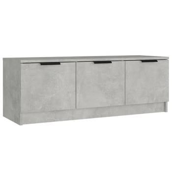 The Living Store TV-kast - Betongrijs - 102 x 35 x 36.5 cm - Stevig bewerkt hout