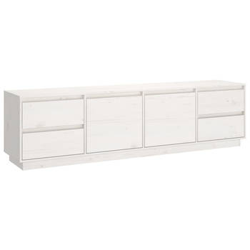 The Living Store Televisiekastenset - Grenenhout - 176 x 37 x 47.5 cm - Wit