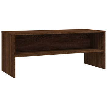 The Living Store TV-meubel - praktisch en stijlvol - opbergruimte - 100x40x40cm - bruineiken